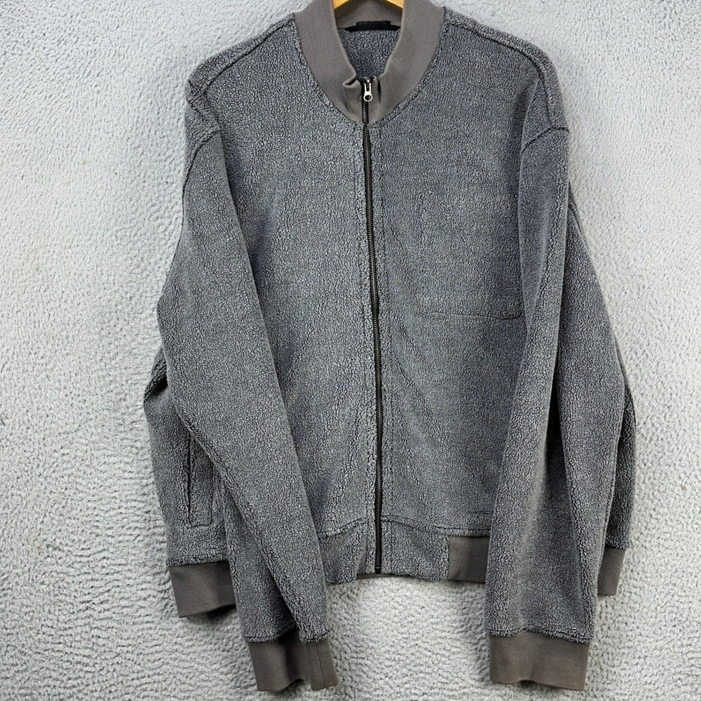 ATM Anthony Thomas Melillo Nylon Blend Jacket Fleeced Mens 2XL Gray Full Zip